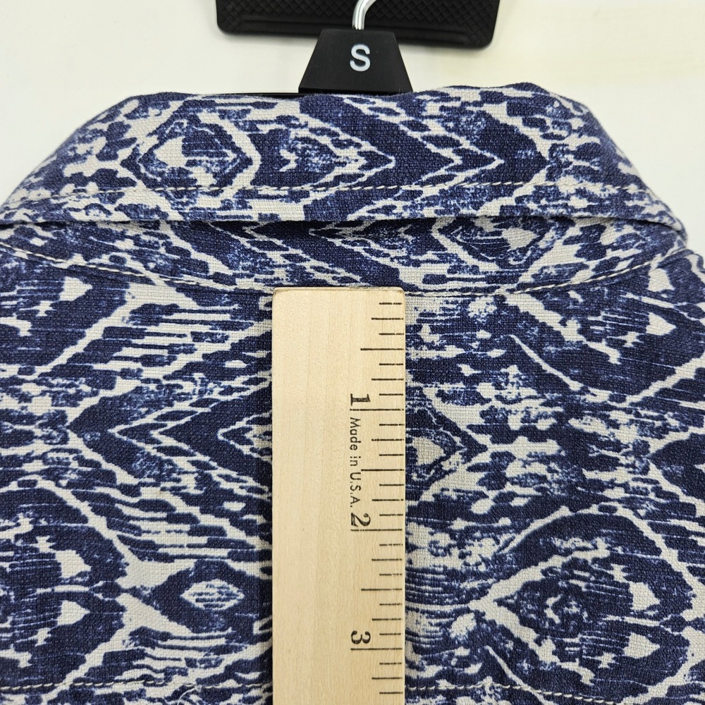 Tommy Bahama Shirt Mens Large Silk Blue Geometric Button Up Short Sleeve - Picture 9 of 10